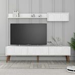 Variant Beyaz Ceviz Lyon Duvar Raflı Tv Ünitesi