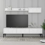 Variant Beyaz Siyah Lyon Duvar Raflı Tv Ünitesi