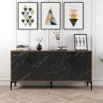 Variant Kiev 160 cm Ceviz Siyah Mermer Konsol