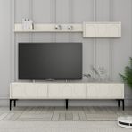 Variant Krem Siyah Lyon Duvar Raflı Tv Ünitesi