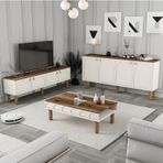 Variant Mobilya Bohem 3'lü Salon Takımı - Krem