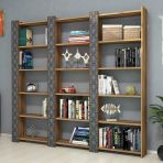 Variant Mobilya City Uclu Kitaplik - Ceviz / Mavi