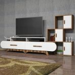 Variant Mobilya Flora Duvar Rafli Tv Unitesi - Ceviz / Beyaz