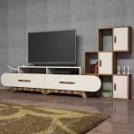 Variant Mobilya Flora Duvar Rafli Tv Unitesi - Ceviz / Krem