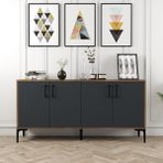 Variant Mobilya Kiev 160 cm Konsol - Ceviz / Antrasit - 78 x 160 x 35 cm - Renkli