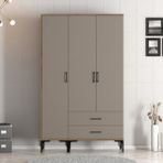 Variant Mobilya Kumsal 3 Kapılı (St) Gardrop - Lidya / Atlas - Ceviz - Gri