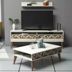 Variant Mobilya Line Tv Unitesi Ve Orta Sehpa Takimi - Krem