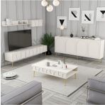 Variant Mobilya Lyon 3'lü Salon Takımı - Krem - Altın