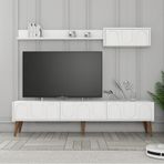 Variant Mobilya Lyon Duvar Raflı TV Ünitesi - Beyaz - Ceviz