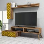 Variant Mobilya Planet Tv Unitesi - Ceviz / Sari