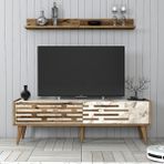 Variant Mobilya Valensiya 140CM Tv Ünitesi - Ceviz / Beyaz Mermer
