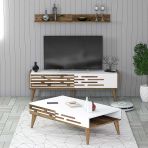 Variant Mobilya Valensiya 140Cm Tv Unitesi Ve Orta Sehpa Takimi - Ceviz / Beyaz