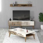 Variant Mobilya Valensiya 140Cm Tv Unitesi Ve Orta Sehpa Takimi - Ceviz / Krem