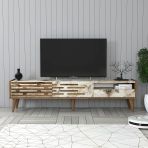 Variant Mobilya Valensiya Alt Tv Ünitesi - Ceviz / Beyaz Mermer