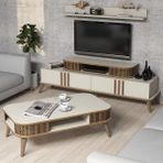 Variant Mobilya Variant Eylül Krem Renkli Modern Tasarım TV Ünitesi ve Orta Sehpa Takımı Suntalam Malzeme 168 cm