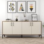 Variant Mobilya Variant Kiev Konsol - Ceviz Krem - 78 x 180 x 35 cm - Krem Rengi
