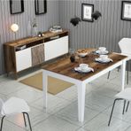 Variant Mobilya Variant Milan Yemek Odası Takımı - Beyaz / Ceviz