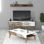 Variant Valensiya 140cm Tv Ünitesi Ve Orta Sehpa Takimi - Ceviz / Beyaz Çok Renkli