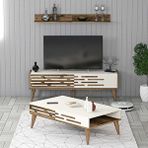 Variant Valensiya 140cm Tv Ünitesi Ve Orta Sehpa Takimi - Ceviz / Krem Ceviz-Krem