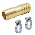 VARIOSAN Hortum bağlantısı 14870, 1 1/4" (32 mm), pirinç, hortum kelepçeleri dahil (paslanmaz çelik / V2A)