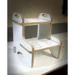 Varje Ahşap Basamak Tabure Çocuk Banyo Wc Lavabo Merdiven Yükseltici Beyaz-Kalpli
