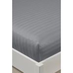 Varol %100 Pamuk Saten Stripe Battal Boy (King Size) Lastikli Çarşaf Takımı – 30 cm – 2 Yastık Kılıfı – 180X200 - Gri