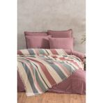 Varol 4 Katlı %100 Pamuk Müslin Pike & Yatak Örtüsü – 230X250 cm - Bordo - 230 x 250 cm