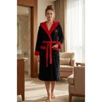 Varol Luxury Touch Kapşonlu %100 Pamuk Nakışlı Bornoz – Kiss - S - M