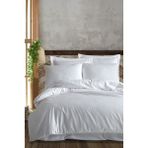 Varol Pamuk Saten 0.5cm Çizgili Çift Kişilik Nevresim Takımı - Stripe - 200 x 220 cm - Beyaz