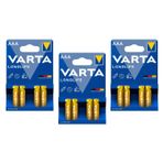 VARTA 3'lü paket Longlife Extra 4103 AAA pil LR03 4'lü paket