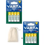Varta 56616 Şarj Edilebilir Value 8 Adet 2100MAH Aa Kalem Pil+Saklama Kesesi Hediye