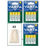 Varta 56616 Şarj Edilir Value 12 Adet 2100mah Aa Kalem Pil+kese