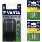 Varta 57642 Şarj Cihazı 4'lü + 2100 mAh AA Şarjlı Pil + 800 mAh AAA Şarjlı Pil