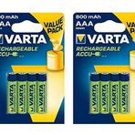 Varta 800 mah AAA Şarjlı İnce Kalem Pil (8 Adet)
