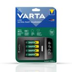 VARTA Akü şarj cihazı, 4 x AA 2100 mAh, şarj edilebilir AA/AAA için pil şarj cihazı, LCD Ultra Fast Charger+, tek yuvalı şarj, 3 mod: hızlı şarj, şarj, tazeleme, 12 V adaptör dahil