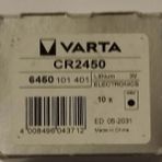 Varta CR2450 Lithium Pil 3V