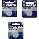 Varta Lithium CR2016 3V Tekli Pil 3 Paket