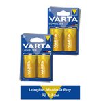 Varta Longlife Alkalin D Boy Pil 4 Adet