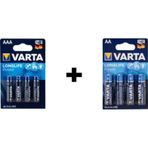 Varta Longlife Power 4906 AA Kalem Pil 4'lü + Longlife Power 4903 AAA İnce Pil 4'lü