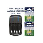 Varta Plug Charger Şarj Cihaz+ 4 Adet 2700Mah Aa Şarjlı Kalem Pil