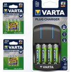 Varta Plug Şarj Cihazı + 2 800 Mah AAA Pil + 2600 Mah AA Pil