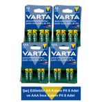Varta Power Şarj Edilebilir AA Kalem Pil 8 Adet ve AAA İnce Kalem Pil 8 Adet