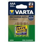 Varta Şarj Edilebilir Accu Aaa 550 Mah İnce Şarjlı Pil 4'lü