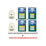 Varta Şarj Edilebilir Value 8X2100MAH Aa KALEM+8X800MAH Aaa Ince Pil+Saklama Kesesi Hediye
