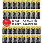 Varta Super Heavy Duty 60 Adet Pil 30 Adet Kalın AA ve 30 Adet İnce AAA Pil ile Yüksek Performans - 60'lı