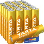 Varta uzun ömürlü Micro AAA Alkalin pil (24er paket)