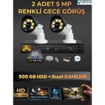VARTEK BİLİŞİM 2 Kameralı Set 500 Gb Hdd Full Hd Gece Görüşlü Güvenlik Kamerası Sistemi-Sabit İp Gerektirmez-