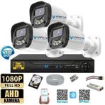 Vartek Bilişim 3 Kameralı Full HD Güvenlik Kamera Seti 500GB HDD 5MP Gece (Renkli) Görüşlü - Sabit IP Gerektirmez - 500 GB HDD