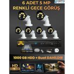 Vartek Bilişim 6 Kameralı Set 1000 GB HDD Full Hd Gece Görüşlü Güvenlik Kamerası Sistemi-Sabit Ip Gerektirmez-