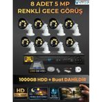 VARTEK BİLİŞİM 8 Kameralı Set 1000 Gb Hdd Full Hd Gece Görüşlü Güvenlik Kamerası Sistemi-Sabit İp Gerektirmez-